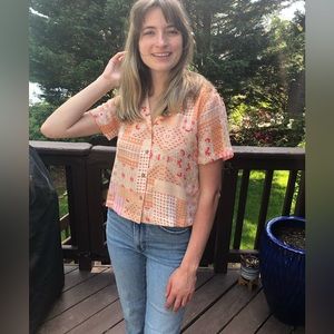 MWOT:  Rose & Olive.  Great summer lightweight blouse.  S: XS